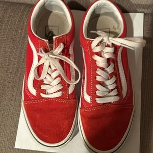 Vans red suede sneakers